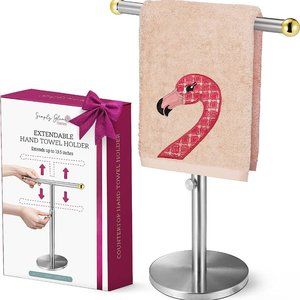 Hand Towel Stand for Bathroom Counter - Extendable 11.5-19.5” Anti-Rust Counter